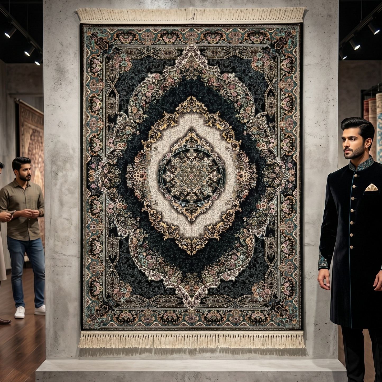 3 ft x 5 ft Persian 1200 Reed Acrylic Rug – Iranian Medallion Carpet