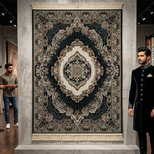 3 ft x 5 ft Persian 1200 Reed Acrylic Rug – Iranian Medallion Carpet
