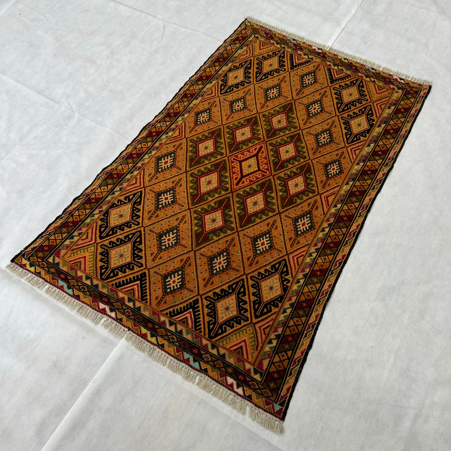 Handmade Afghan Wool Rug - 2.5ft x 5ft | Vibrant Multi-Color Oriental Carpet