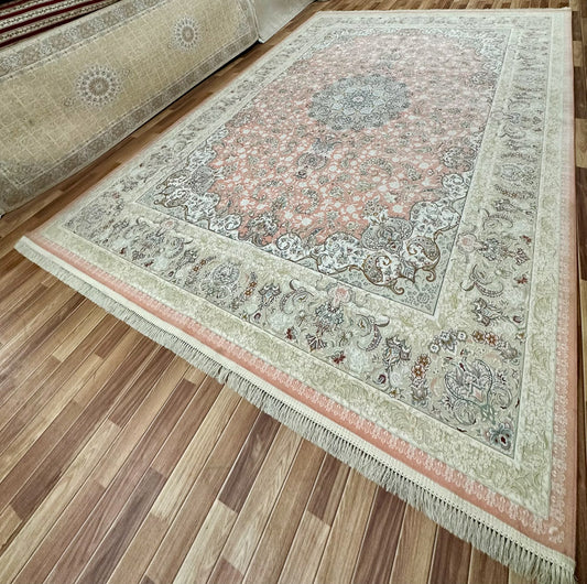 10 ft x 13 ft - Area Rug - Persian 1500 Reeds - Farsh Kakh 1 - L. Pink and Multi Colors