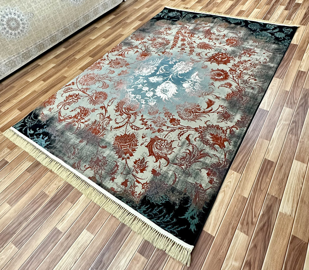 Exquisite 7 ft x 10 ft Persian 700 Reeds Farsh Nagina Mashad Helal 1 Area Rug - Black with Multi Colors