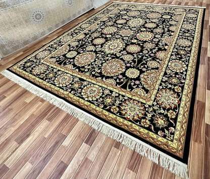 Elegant 10 ft x 13 ft Persian 1200 Reeds Area Rug - Farsh Estark 1 - Black, Beige, and Multi Colors