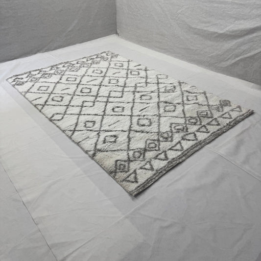 6ft x 9ft Shaggy Persian Rug - Koshani Puffy, Geometric Design, Soft Synthetic Wool