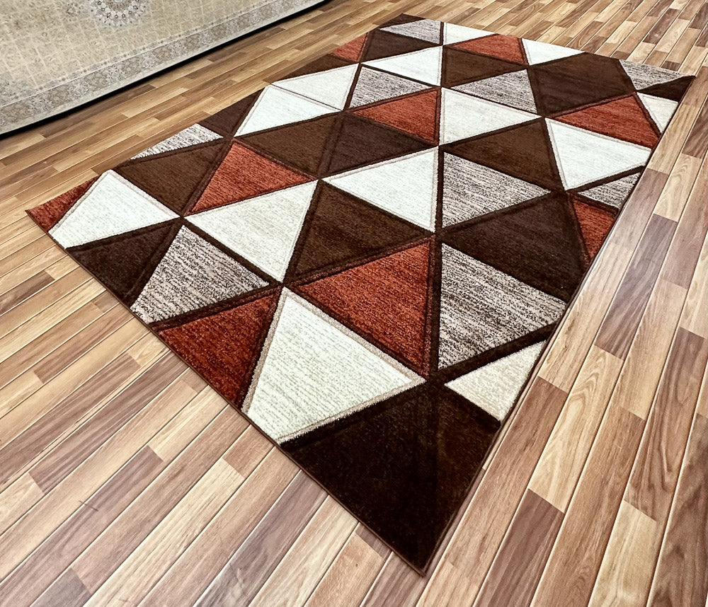 Stylish 7 ft x 10 ft Venus Turkish Milan Area Rug - Multi-Colored Geometric Design