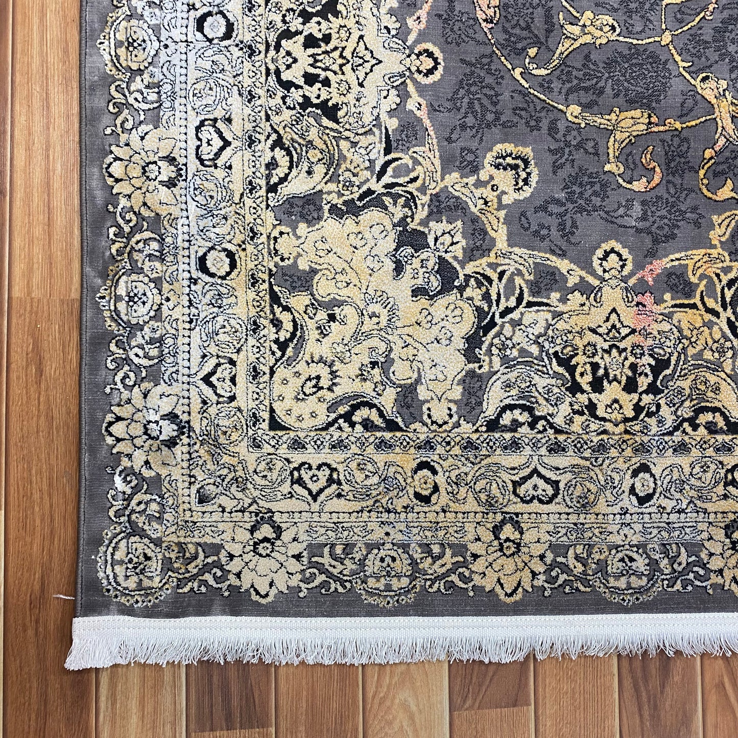 Elegant 7 ft x 10 ft Persian Area Rug - Mahromah 1 - Grey with Multi Colors - Superior Comfort & Luxury Accent