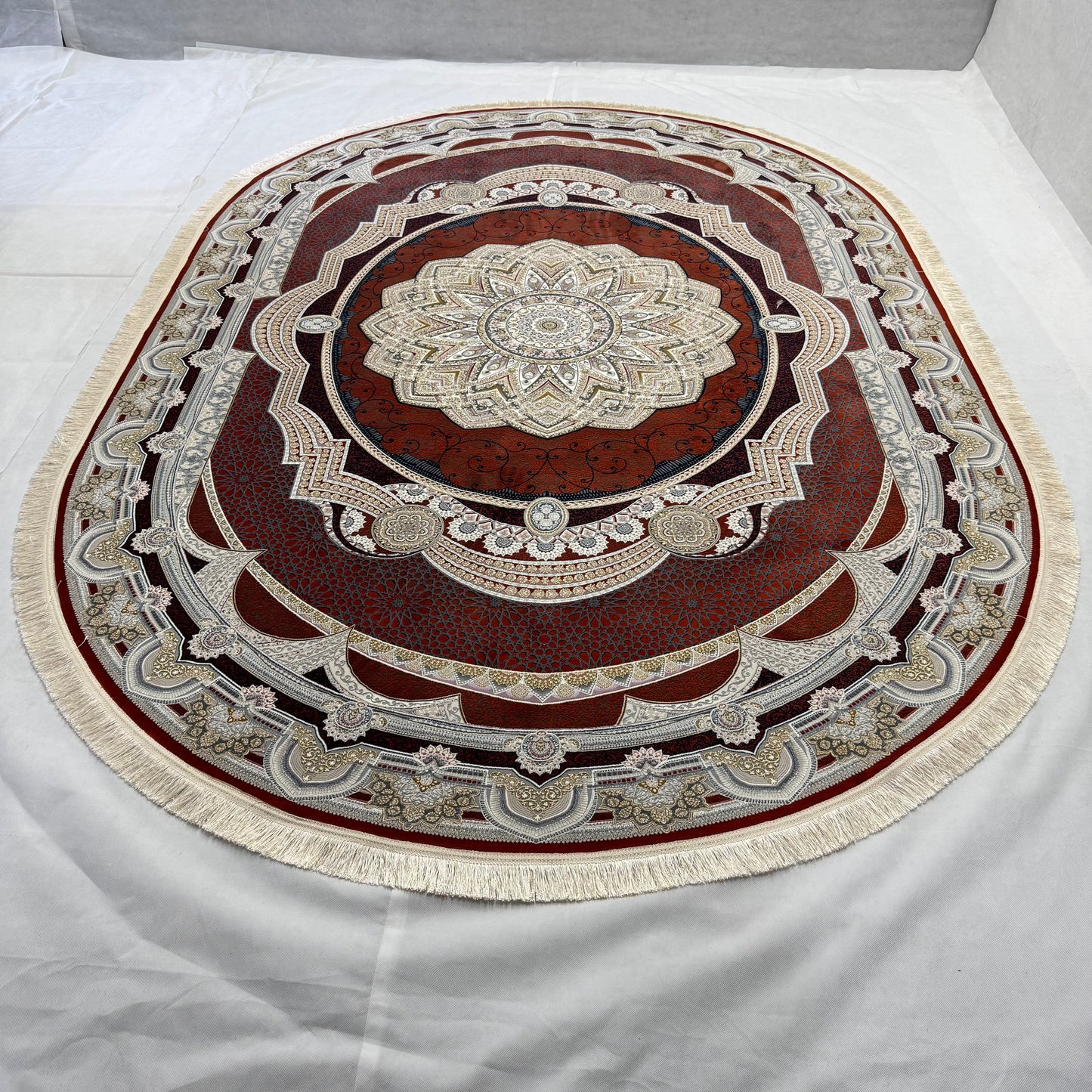 7.5 ft x 10 ft Persian Oval Rug – Miniature by Pars Nagsh Kashan – 1500 Reeds – Elegant Design