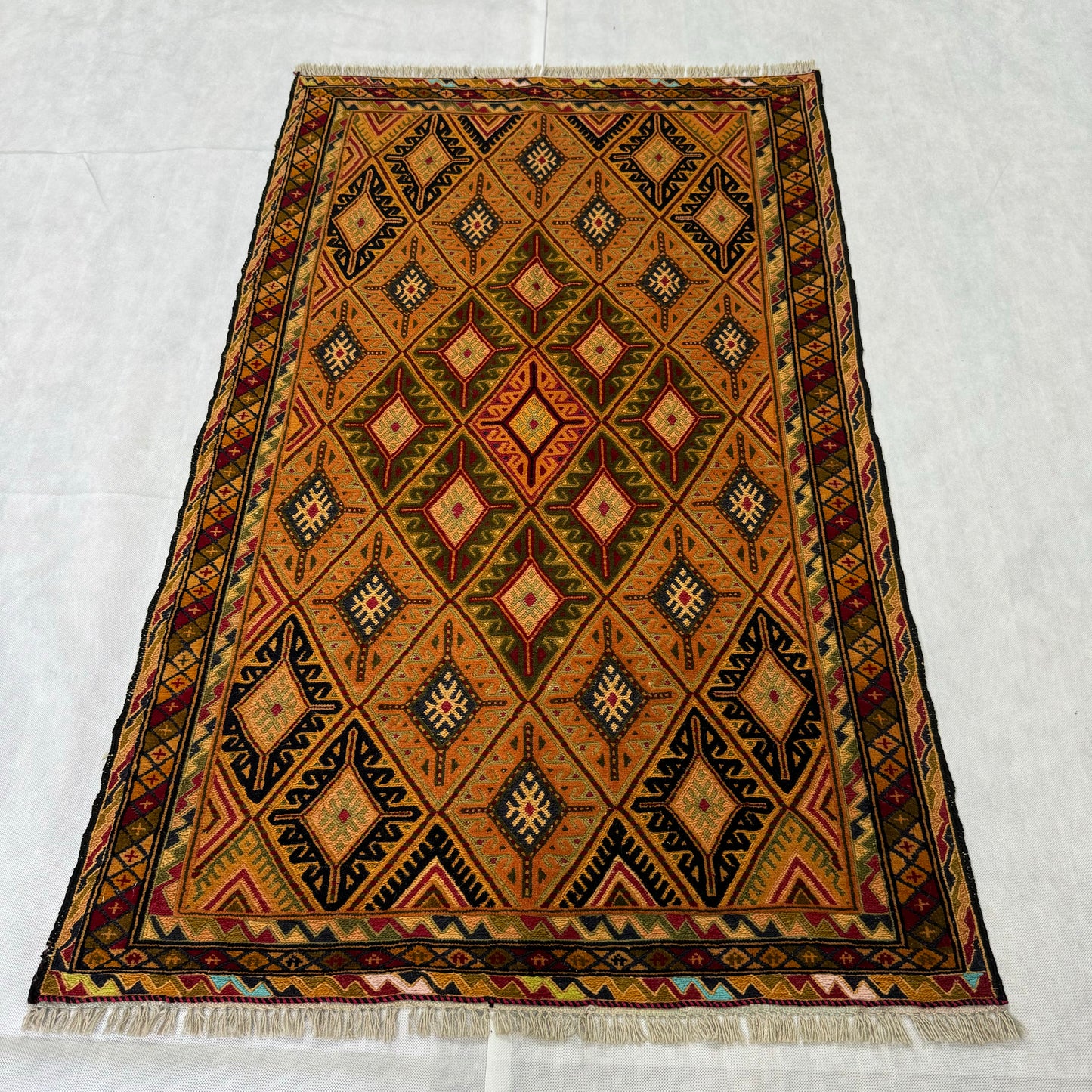 Handmade Afghan Wool Rug - 2.5ft x 5ft | Vibrant Multi-Color Oriental Carpet