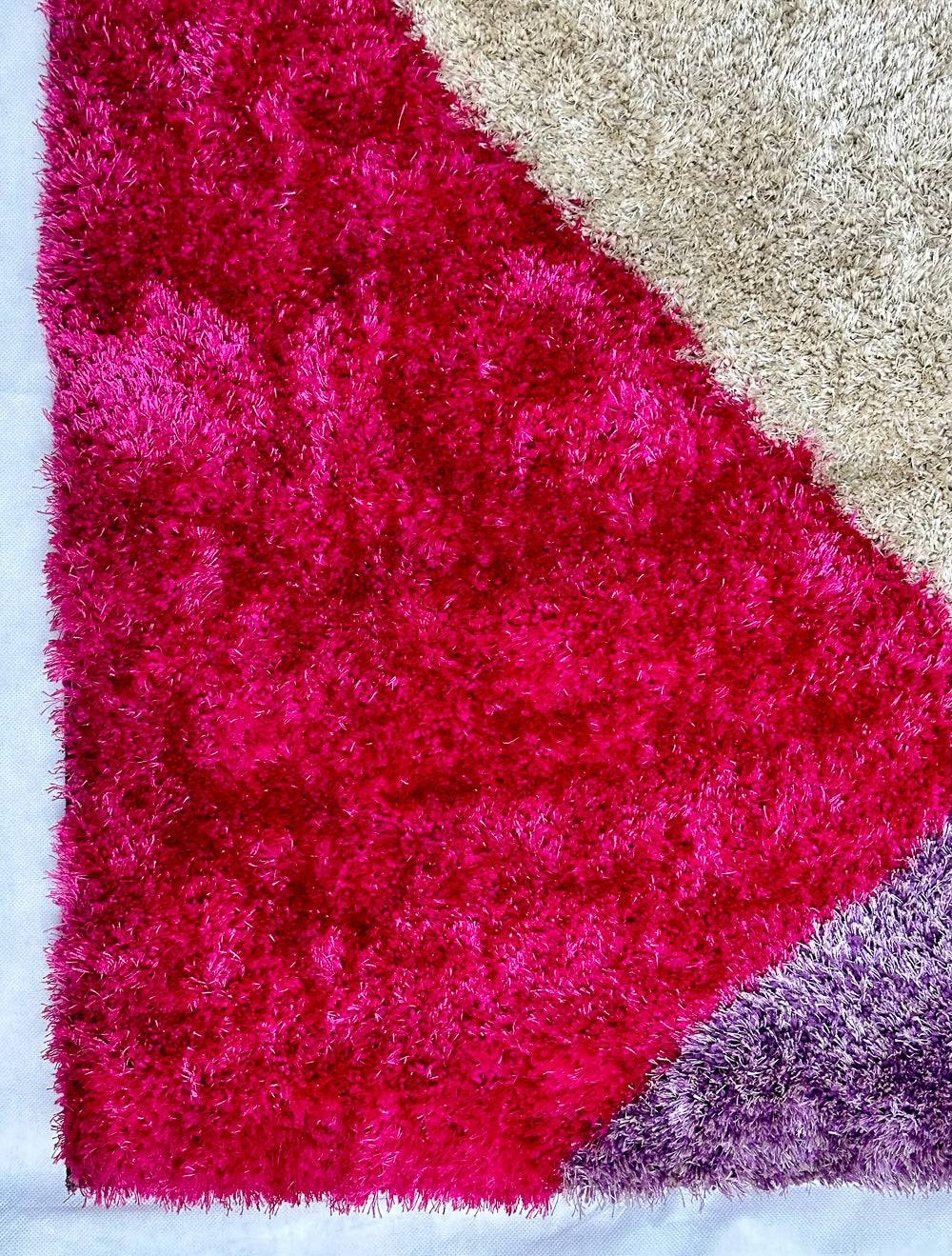 Vibrant Pink and Purple Turkish Venus Shaggy Area Rug - 4 ft x 6 ft - River Collection