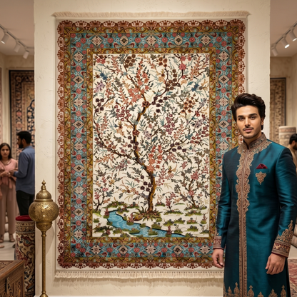 Persian Silk Tree of Life Rug 3 ft x 5 ft | 1600 Reeds