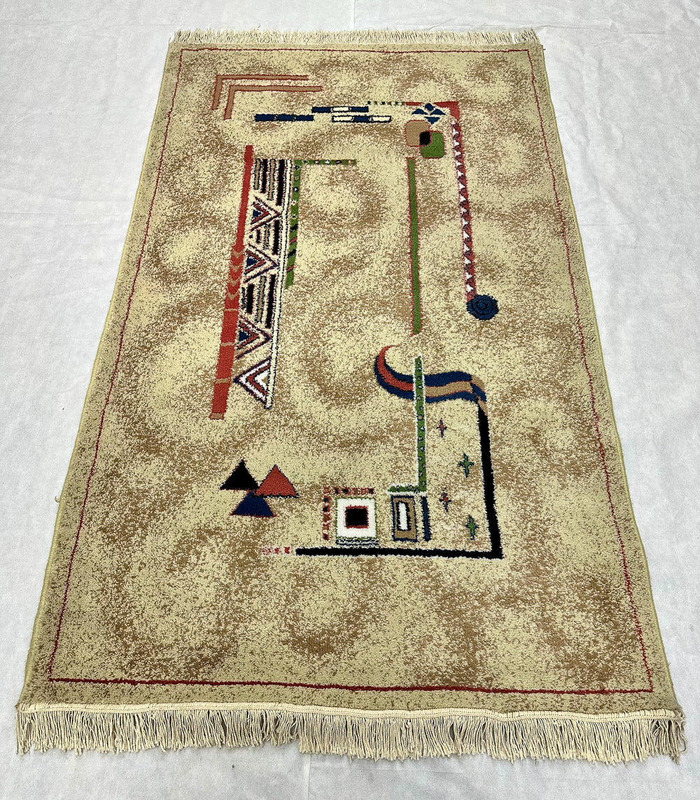 Elegant Beige Persian Area Rug - 4 ft x 6.5 ft - 500 Reeds - Farsh Aryan 1