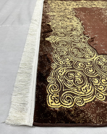5 ft x 8 ft - Area Rug - Persian Silky - Taymaz 1 - D. Brown and Gold