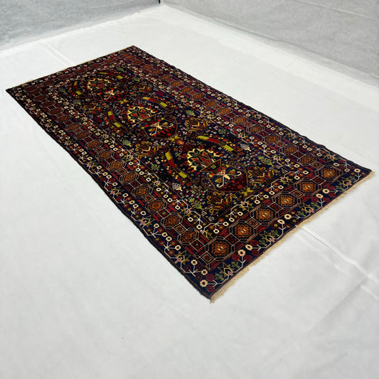 4 ft x 8 ft Afghan Handmade Wool Rug - Sultani Guldan Design, Rich Colors, Durable, Eco-Friendly Luxury