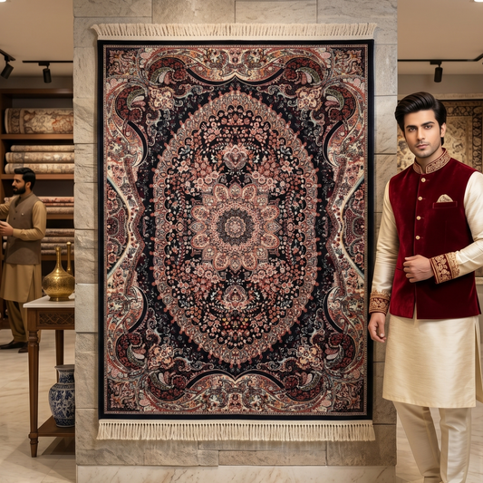 4 ft x 6 ft Persian Acrylic Rug, 700 Reed Machine-Made Carpet