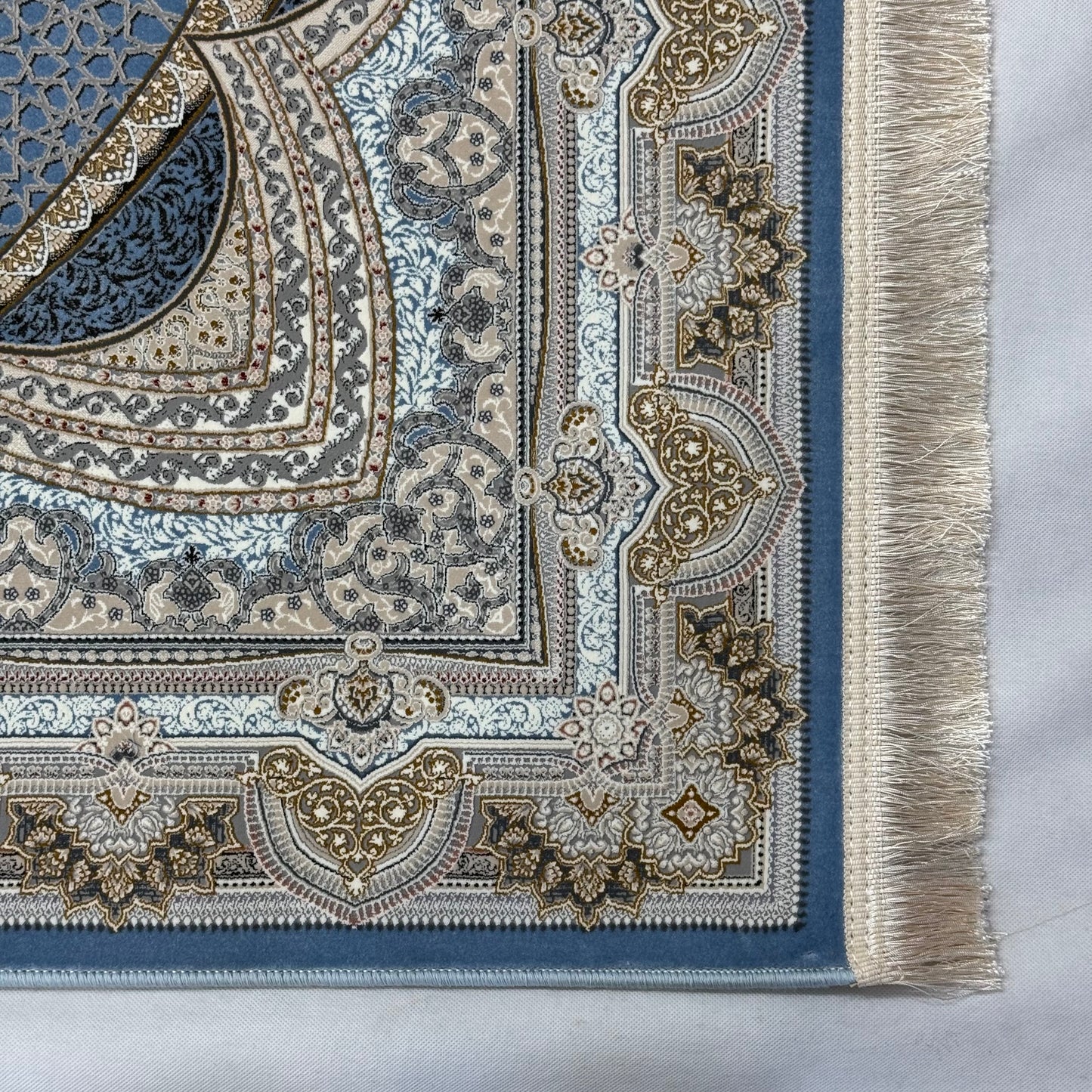 5ft x 8ft Persian Rug - Miniature | 1500 Reeds | Premium Silk, Machine-Made | Elegant Blue & Gold Medallion Design | Durable, Luxury Feel, Easy Maintenance | Made in Iran