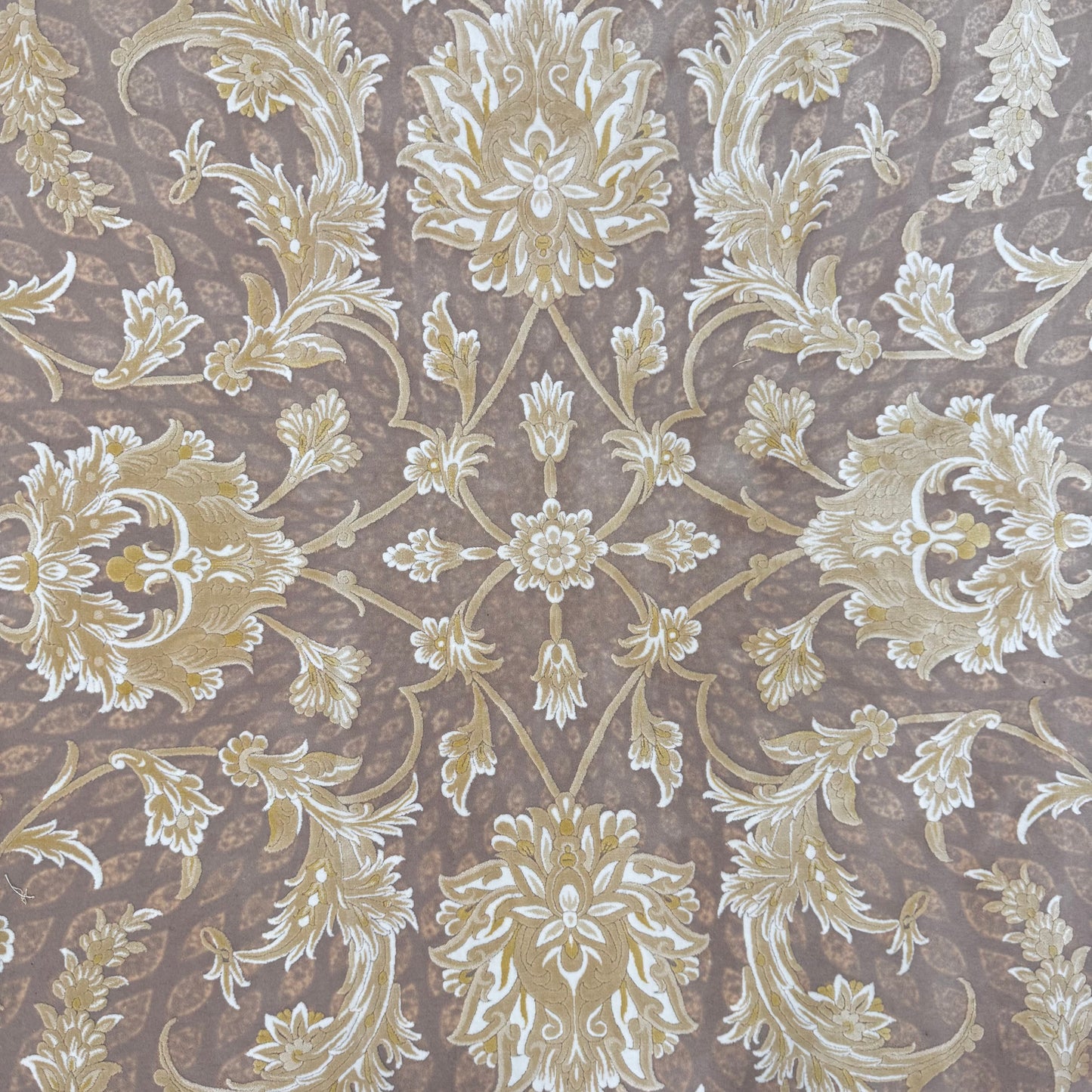 Persian Silk Rug 10 ft x 13 ft | Beheshti Tabriz 1200 Reeds | Rose Gold Luxury Floral Design