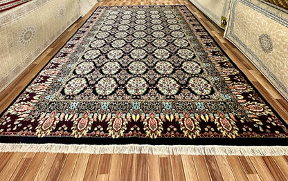 10 ft x 13 ft - Area Rug - Persian 500 Reeds - Shahkar 1 - D. Blue and Multi Colors