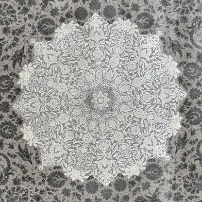 Persian Beheshti Rug – Bamboo Silk – 10×13 ft – 1500 Reeds – Taupe Ivory