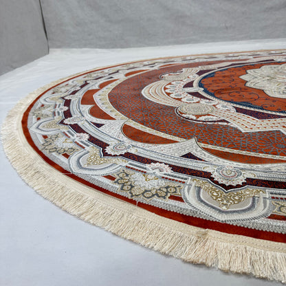 7.5 ft x 10 ft Persian Oval Rug – Miniature by Pars Nagsh Kashan – 1500 Reeds – Elegant Design