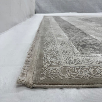 Persian Beheshti Rug – Bamboo Silk – 10×13 ft – 1500 Reeds – Taupe Ivory