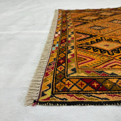 Handmade Afghan Wool Rug - 2.5ft x 5ft | Vibrant Multi-Color Oriental Carpet