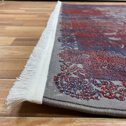 Elegant 7 ft x 10 ft Persian Area Rug - Mahromah 1 - Grey with Multi Colors - Superior Comfort & Luxury Accent