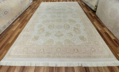8 ft x 11 ft - Area Rug - Persian 1500 Reeds - Farsh Kakh 1 - Beige and L. Pink