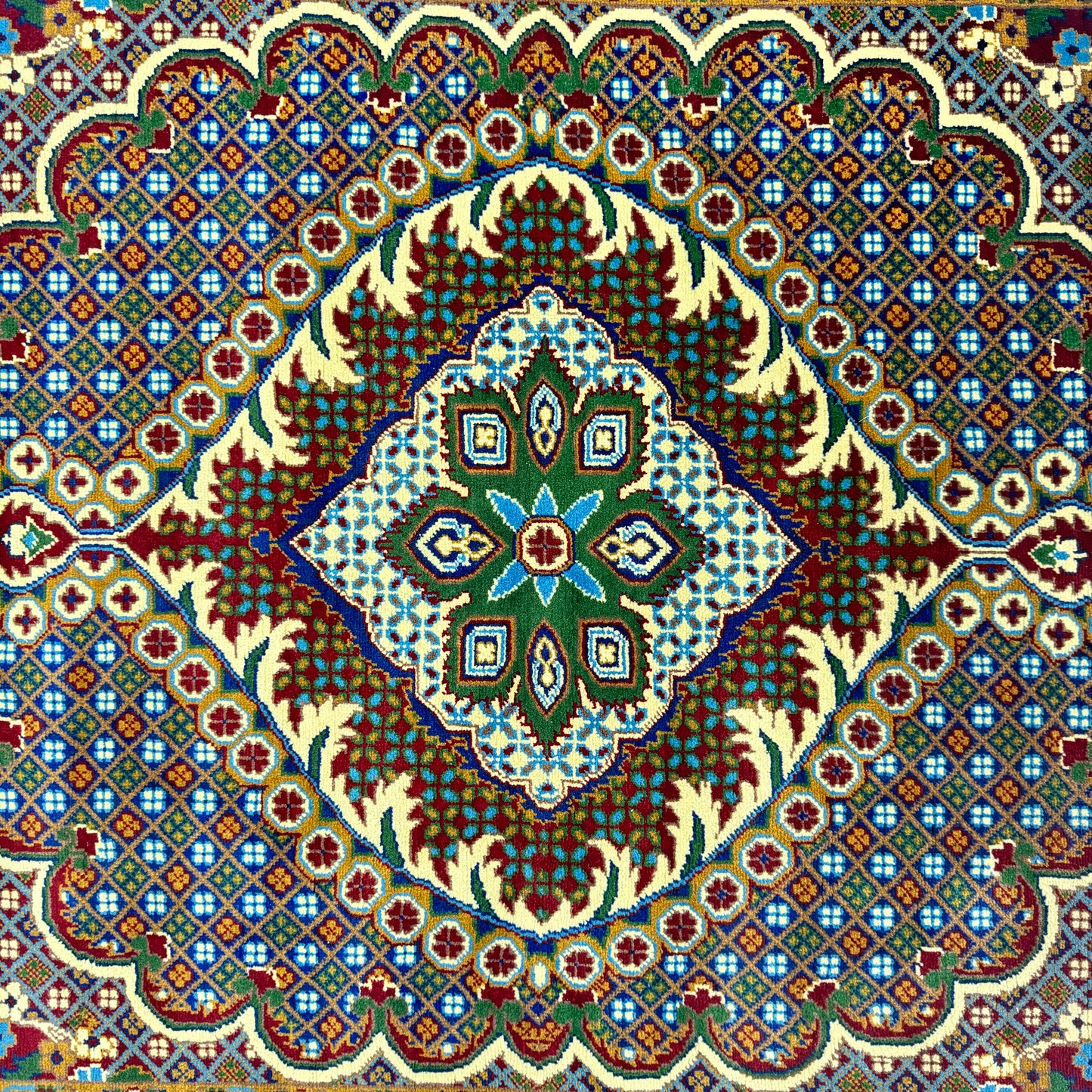 5 ft x 8 ft Afghan Wool Handmade Rug - Multicolor Biljek Marinos Design - Luxury Artisan Craftsmanship