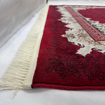 7 ft x 13 ft Persian Rug - Farsh e Nagin Chaman - 1000 Reeds - Elegant Burgundy and Cream Design