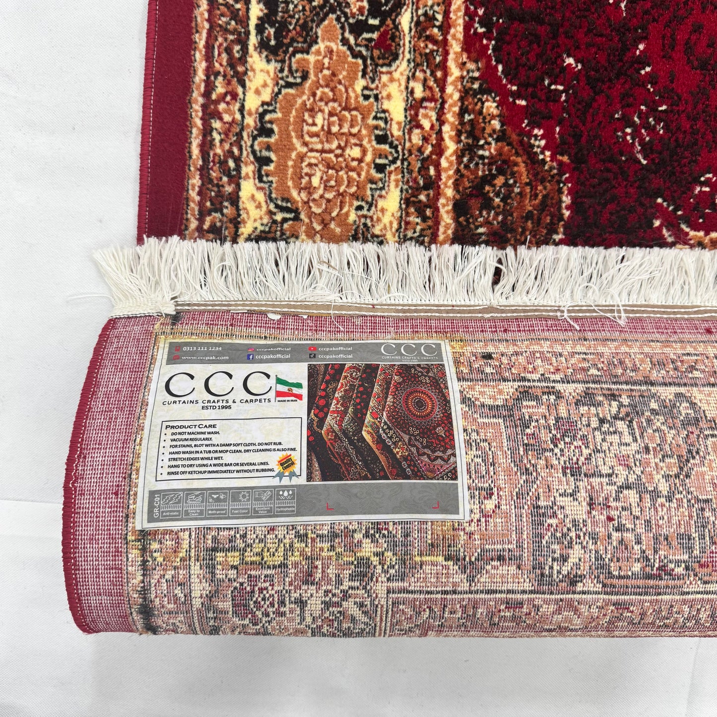 Persian Kashani Red Medallion Rug 7x10 ft – 500 Reeds Nylon Machine-Made Iran