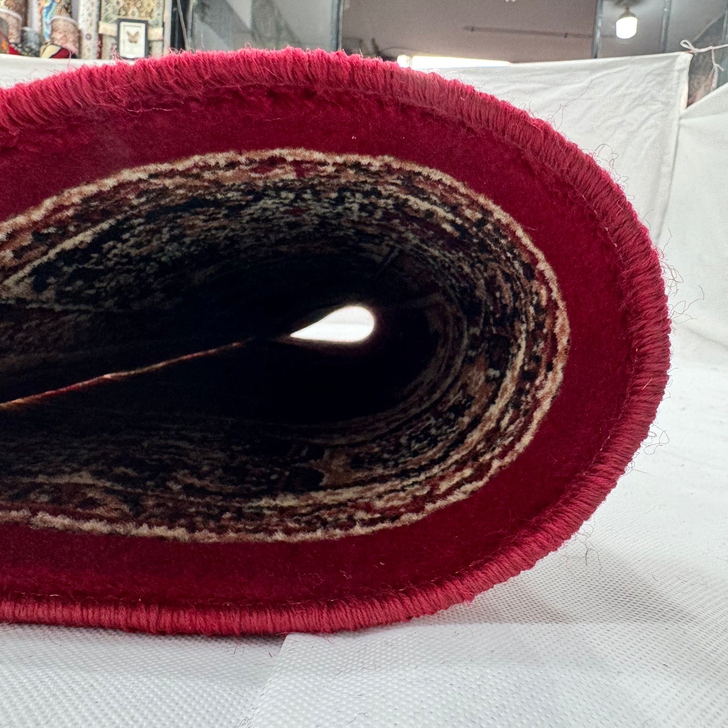 Persian Kashani Red Medallion Rug 7x10 ft – 500 Reeds Nylon Machine-Made Iran