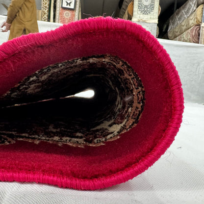 Persian Kashani Red Medallion Rug 8x11 ft – 500 Reeds Nylon Machine-Made Iran