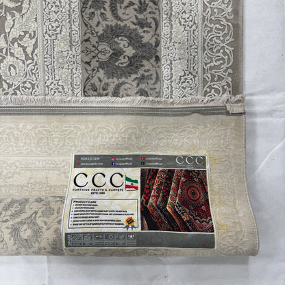 Persian Beheshti Rug – Bamboo Silk – 10×13 ft – 1500 Reeds – Taupe Ivory