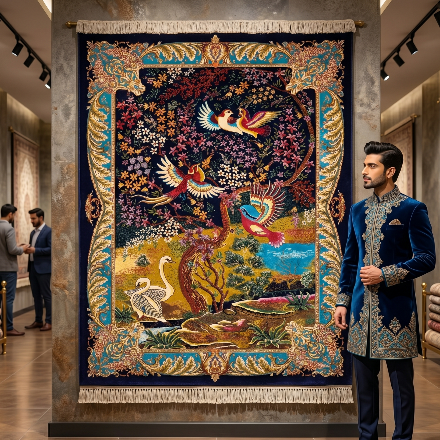 Persian Silk Garden of Paradise Rug 2 ft x 3 ft | 1600 Reed
