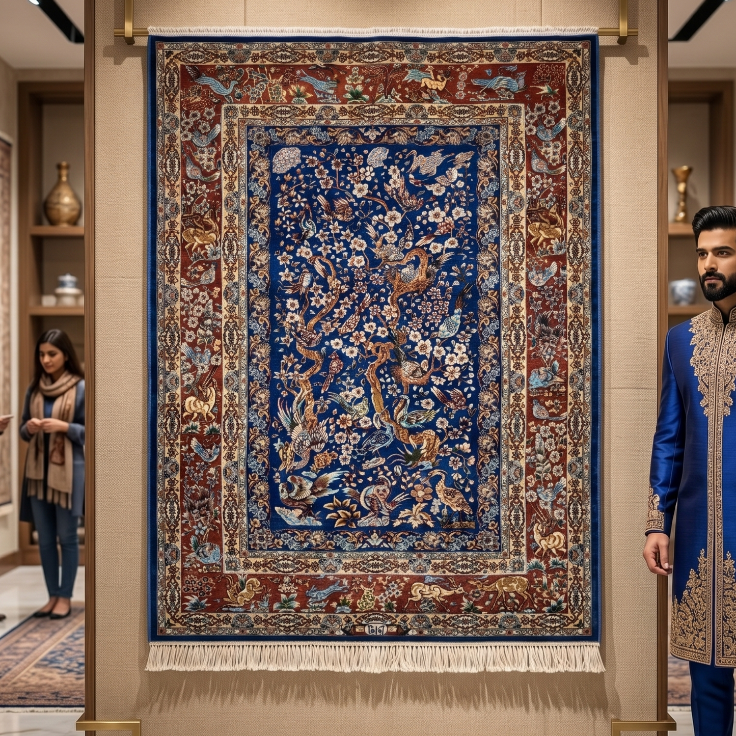 Persian Silk Garden of Paradise Rug 2.5 ft x 4 ft | 1600 Reed