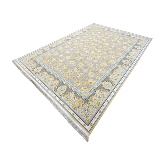 8 ft x 11 ft - Area Rug - Persian 1200 Reeds - Farsh Kakh 1 - L. Grey - Transform Your Space with Timeless Elegance