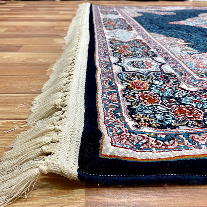 7 ft x 10 ft - Area Rug - 700 Reeds - Farsh e Farhang 1 - Black and Blue - Superior Comfort Elegant and Luxury Style Accent
