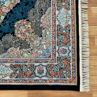 7 ft x 10 ft - Area Rug - 700 Reeds - Farsh e Farhang 2 - Black and Blue - Superior Comfort Elegant and Luxury Style Accent