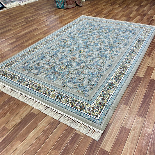 7 ft x 10 ft - Area Rug - 700 Reeds - Farsh e Modern 4 - Grey and L. Blue - Superior Comfort Elegant and Luxury Style Accent