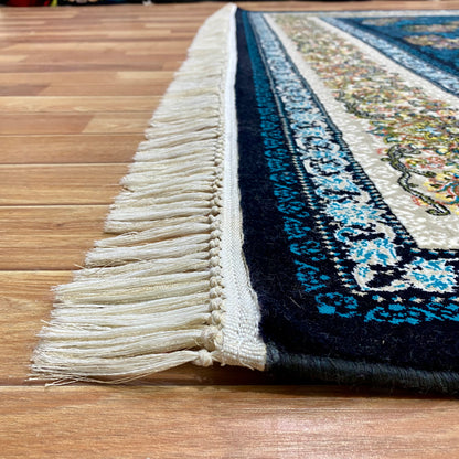 7 ft x 10 ft - Area Rug - 700 Reeds - Farsh e Modern 5 - Black and Blue - Superior Comfort Elegant and Luxury Style Accent