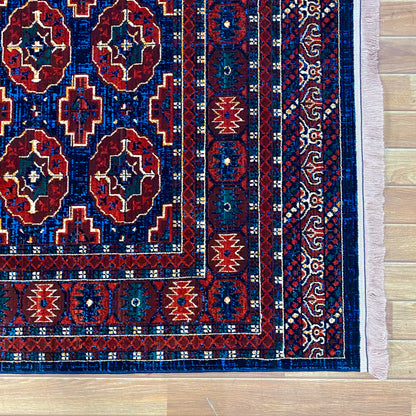 7 ft x 10 ft - Area Rug - Persian Baluchi 4 - Blue and Red Wine - Timeless Beauty for Your Home