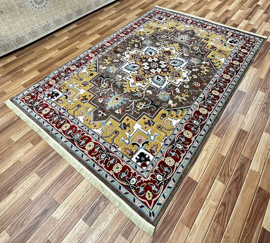 7 ft x 10 ft - Area Rug - Persian Silky - Paytakht 2 - D. Grey and Multi Colors