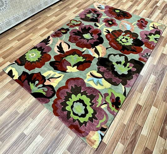 7 ft x 10 ft - Area Rug - Persian Silky - Izmir Cutworks 2 - Multi Colors