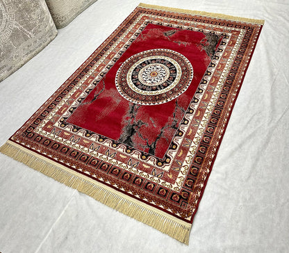 Elegant Red Wine Area Rug - 5 ft x 8 ft - Persian 500 Reeds Farsh Nab Collection