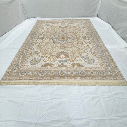 Persian Beheshti Rug – Bamboo Silk – 10×13 ft – 1500 Reeds – Beige Gold