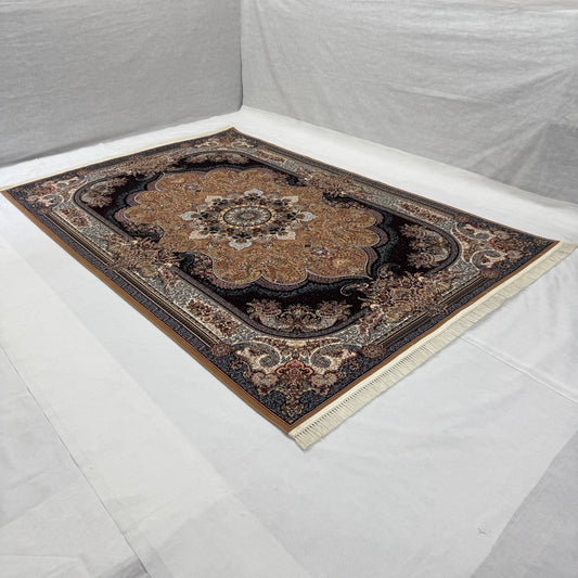 7ft x 10ft Persian Rug - Farsh e Nagin Chaman - 1000 Reeds, Luxurious Design, Rich Color Palette