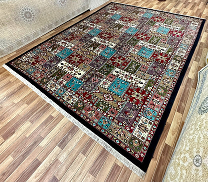 10 ft x 13 ft - Area Rug - Persian 500 Reeds - Shahkar 2 - D. Blue and Multi Colors