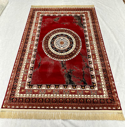 Elegant Red Wine Area Rug - 5 ft x 8 ft - Persian 500 Reeds Farsh Nab Collection