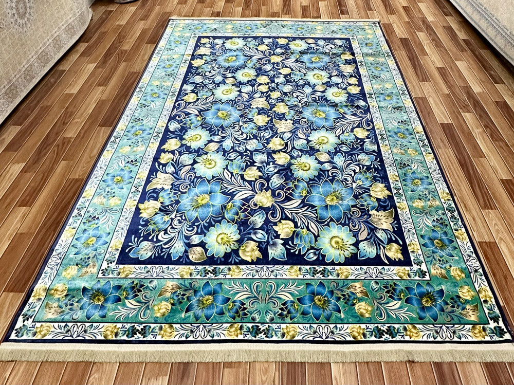 7 ft x 10 ft - Area Rug - Persian Silky - Ronika 2 - D. Blue and Multi Colors