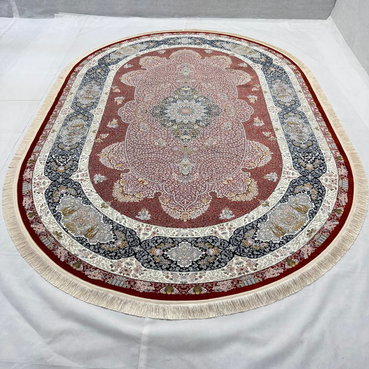 7.5 ft x 10 ft Persian Oval Rug – Pars Nagsh Kashan – 1500 Reeds – Luxurious Miniature Design