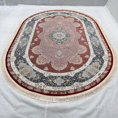 7.5 ft x 10 ft Persian Oval Rug – Pars Nagsh Kashan – 1500 Reeds – Luxurious Miniature Design